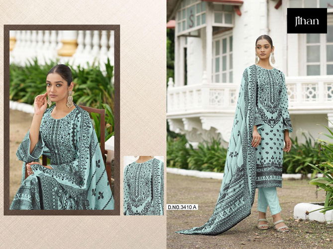 Jihan 3410 Lawn Cotton Embroidery Pakistani Suit Wholesale Price In Surat
